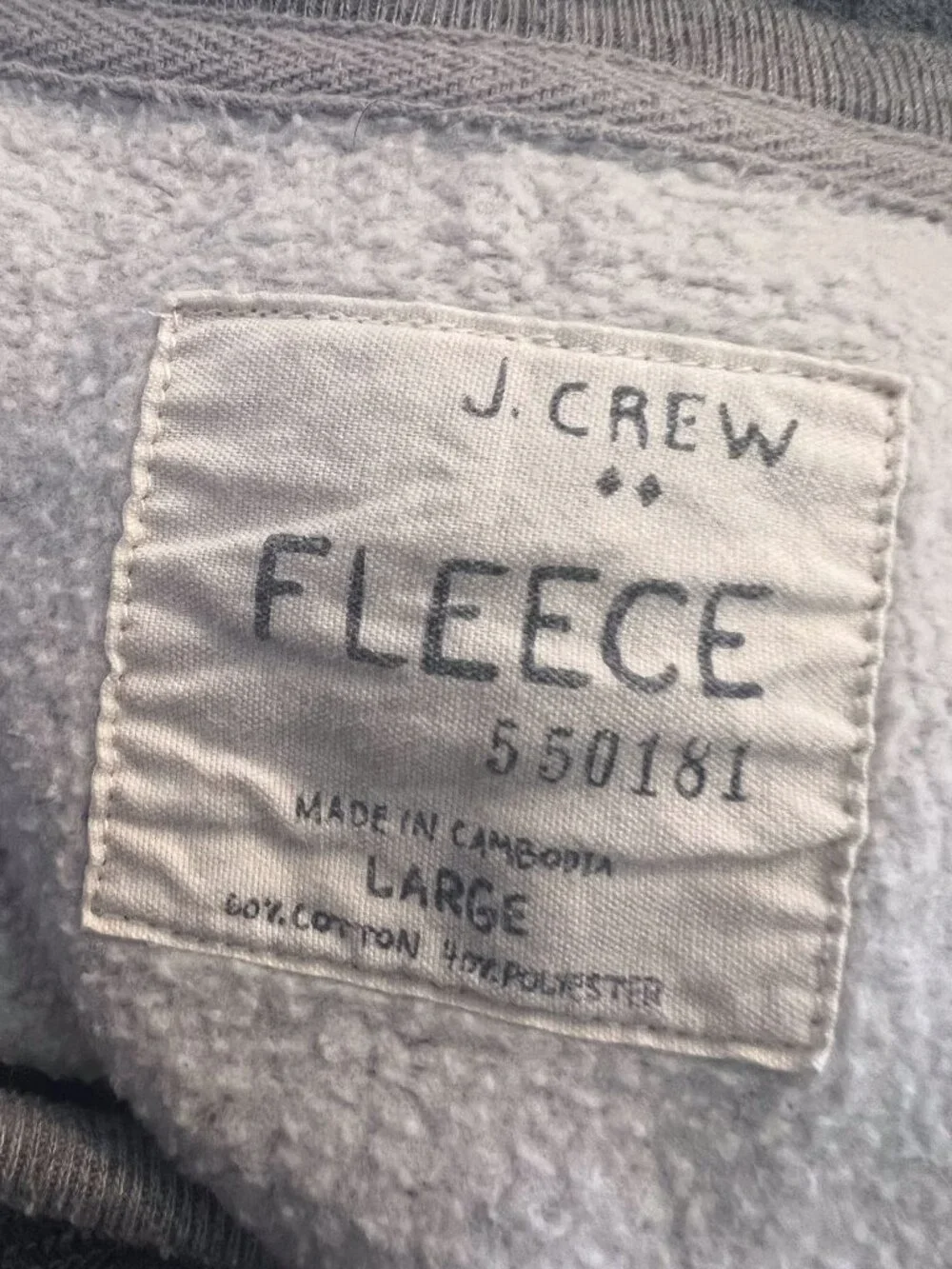 J Crew • French Terry Crewneck Sweatshirt pullover grey heather knit lounge L